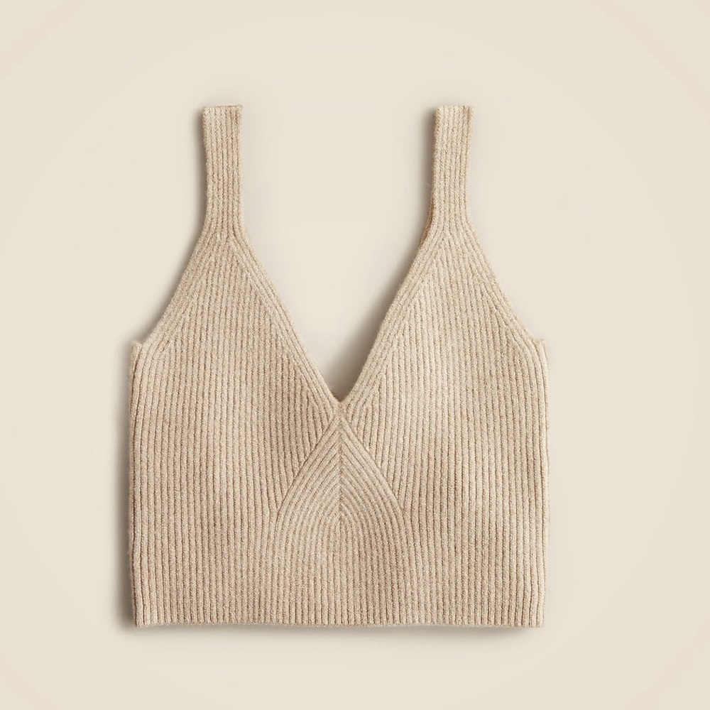 J Crew Cashmere Blend Cropped Sweater Tank NWT